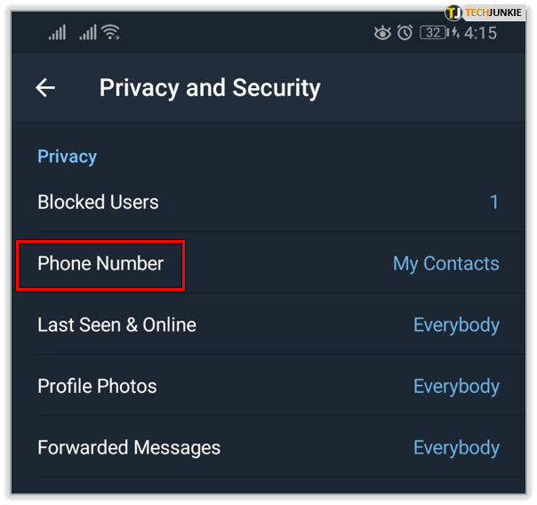  مخفی کردن شماره تلفن تلگرام