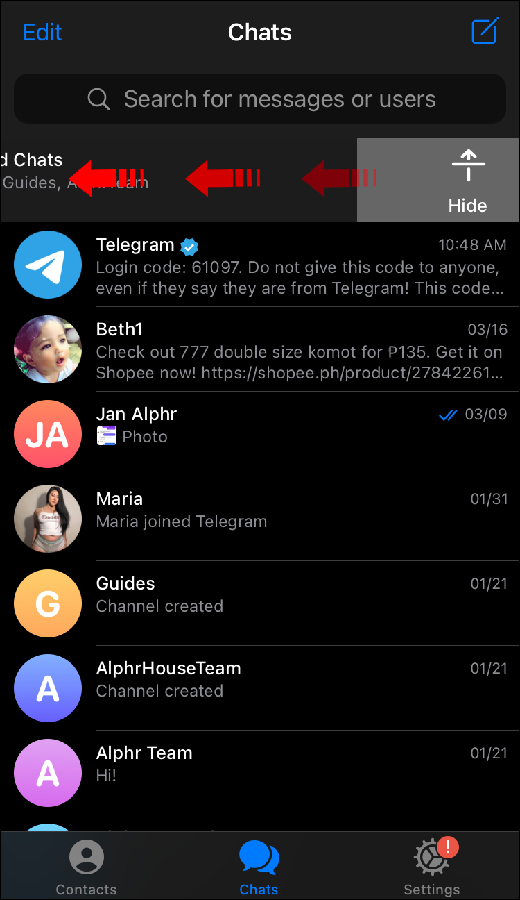 آموزش مخفی کردن چت تلگرام در اندروید، آیفون و کامپیوتر