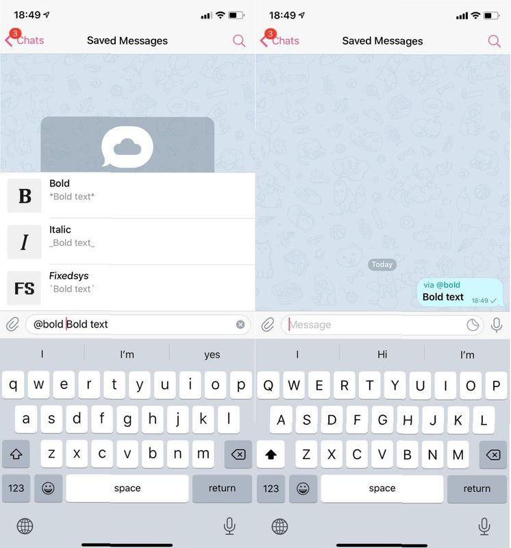 آموزش نوشتن متن بولد و ایتالیک در تلگرام