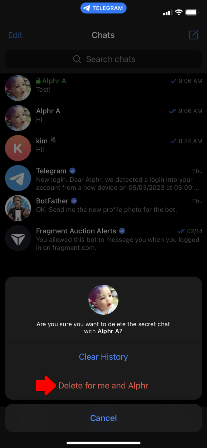 آموزش پاک کردن سکرت چت تلگرام در اندروید و آیفون