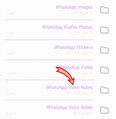پوشه WhatsApp Voice Notes 